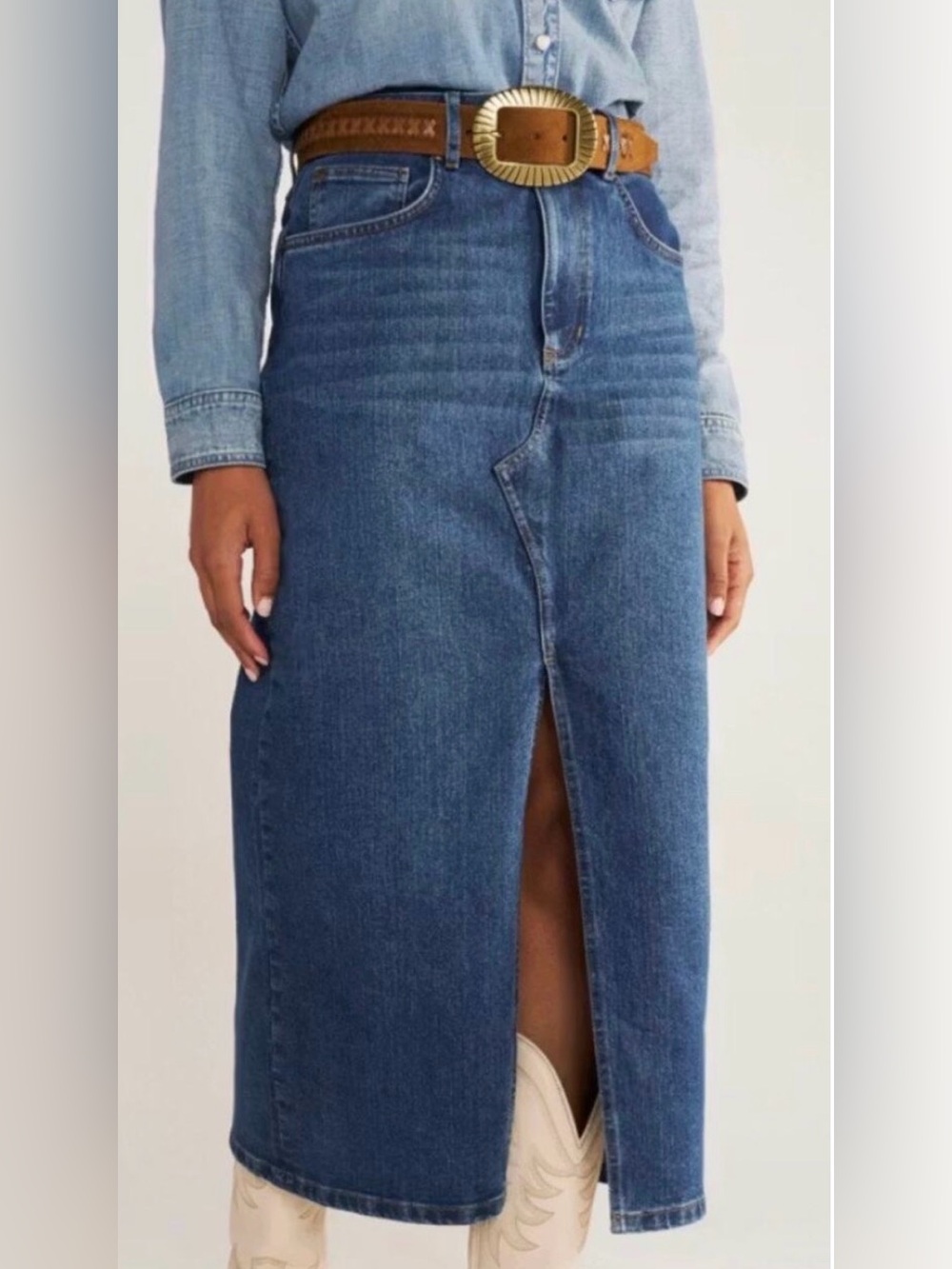 Tecovas Denim Midi Skirt Women’s Sz. 26